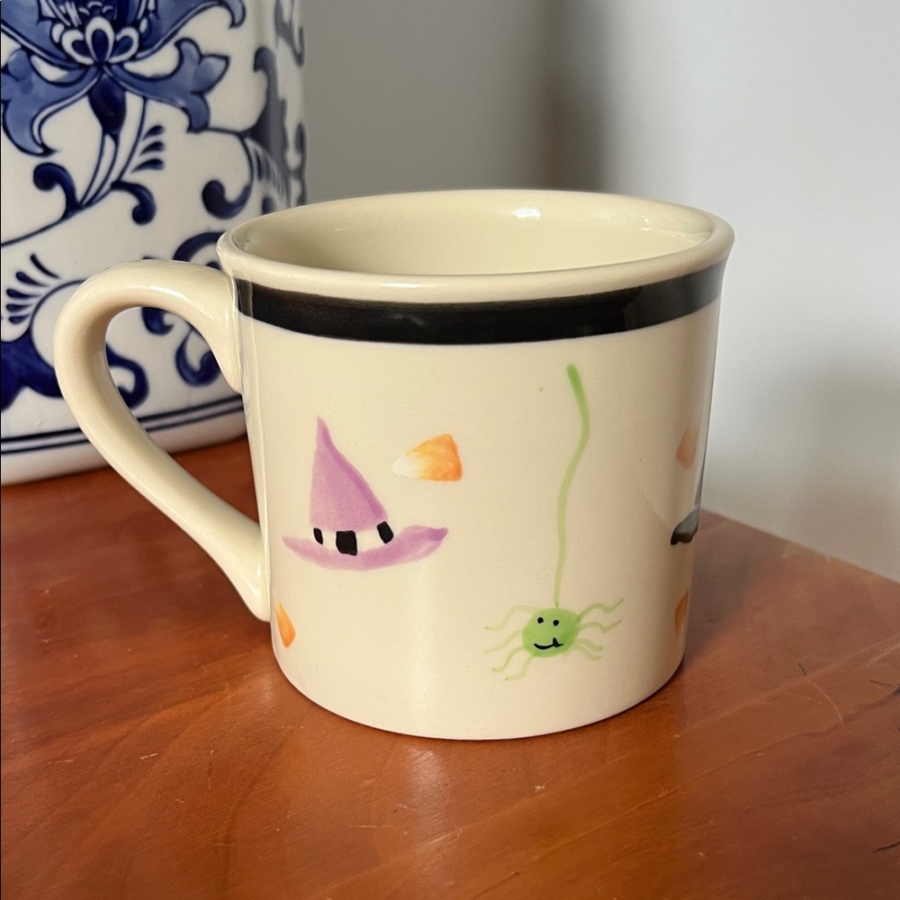 Hartstone Studio Pottery Mug Spiders Witch Hat Candy Halloween Stoneware